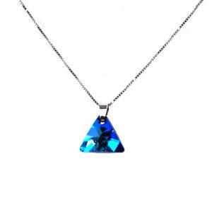 Srebrna ogrlica Triangle Bermuda Blue Swarovski