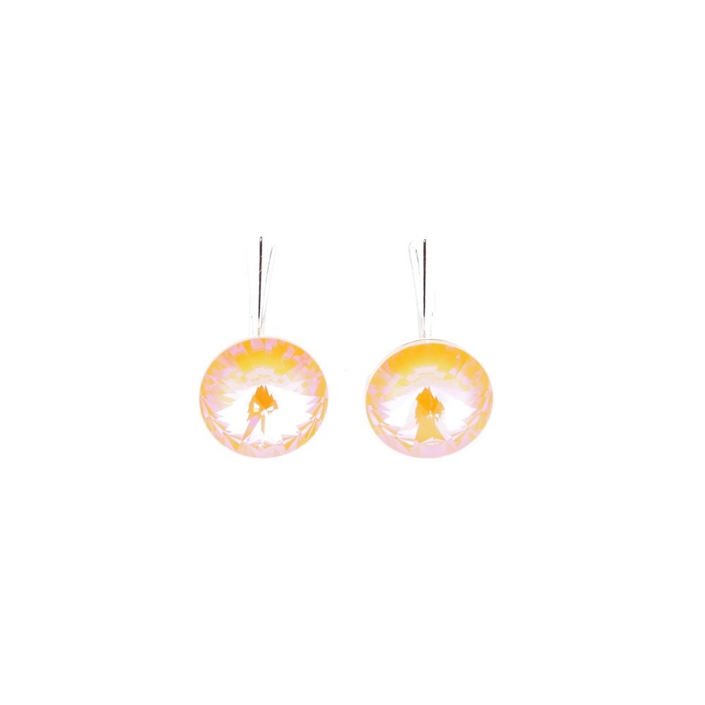 Srebrni uhani Rivoli Peach Swarovski