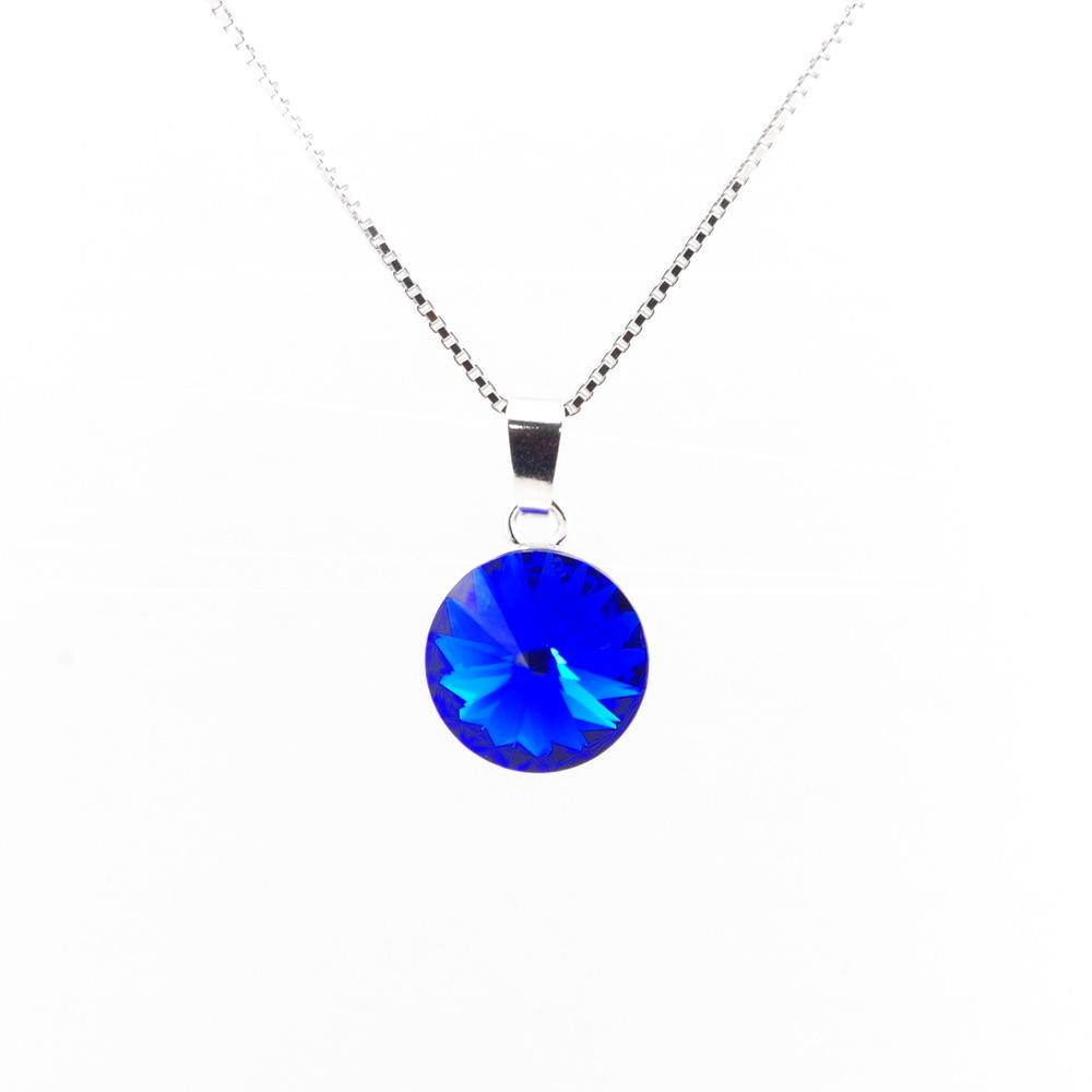 Srebrna ogrlica Rivoli Majestic Blue Swarovski