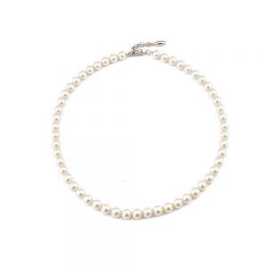 Srebrna ogrlica Pearl Crystal White Swarovski