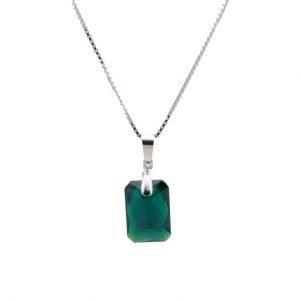 Srebrna ogrlica Emerald Cut Swarovski