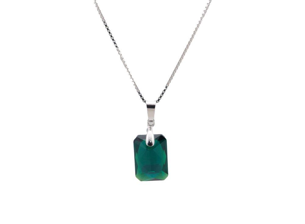 Srebrna ogrlica Emerald Cut Swarovski
