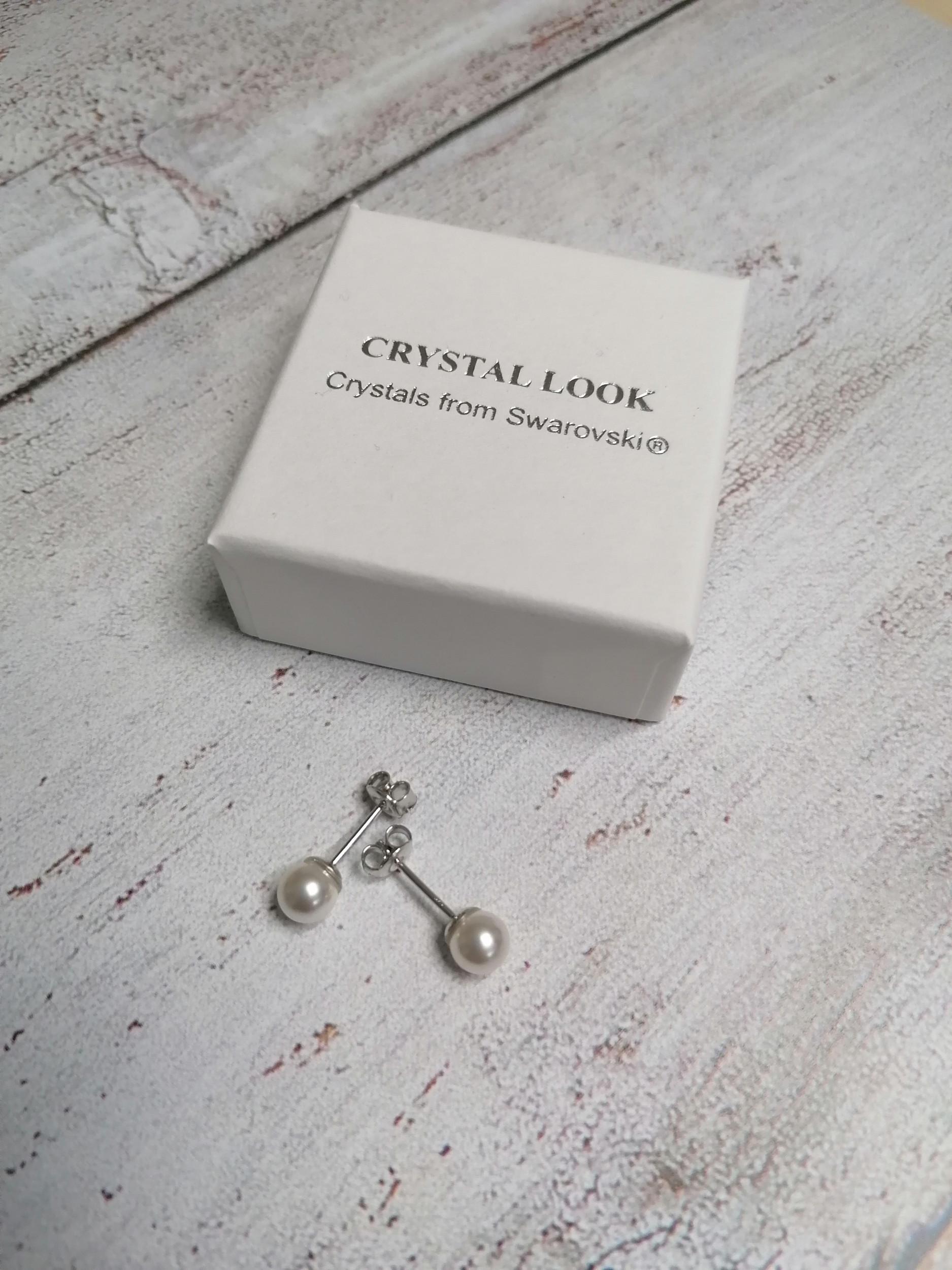 Srebrni uhani pearl Cute Crystal